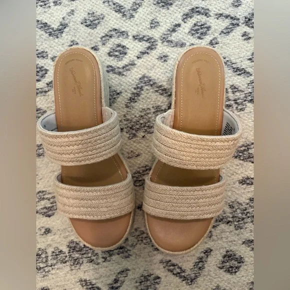 Jute Two Band Wedge Heels - Picture 4 of 9